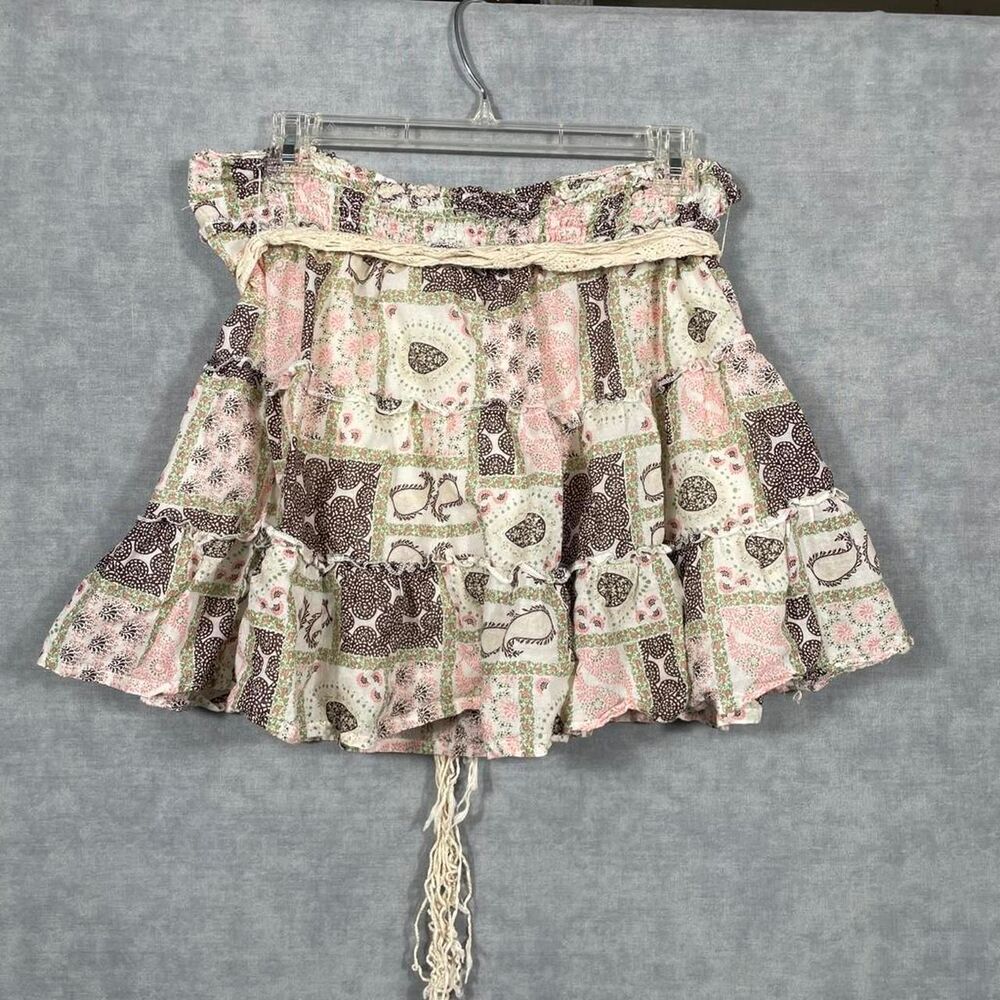 Fairycore Cottagecore vintage L.E.I patchwork mini skirt - Picture 2 of 8